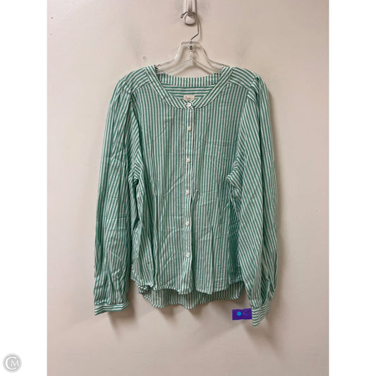 Blouse Long Sleeve By A New Day In Green, Size: 2x