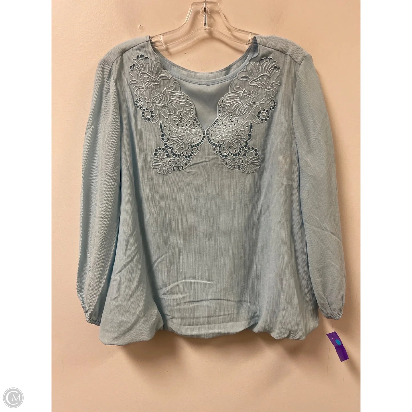 Top 2pc Long Sleeve By Chicos In Blue, Size: L