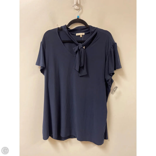 Top Short Sleeve By Clothes Mentor In Navy, Size: 3x