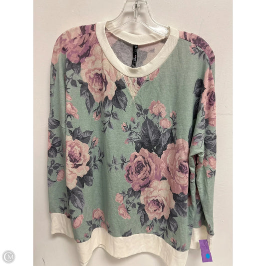 Top Long Sleeve By Glitzy Girlz In Floral Print, Size: M