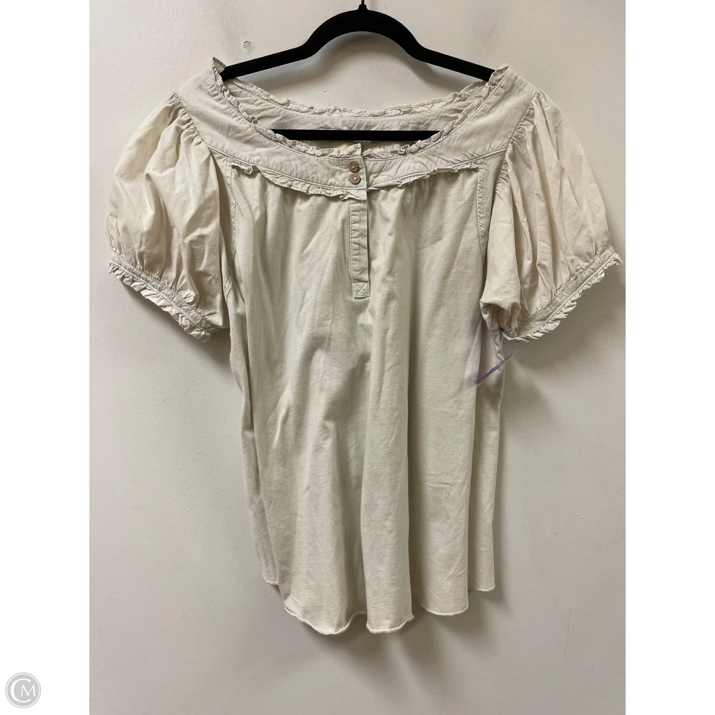 Top Short Sleeve By Easel In Tan, Size: S