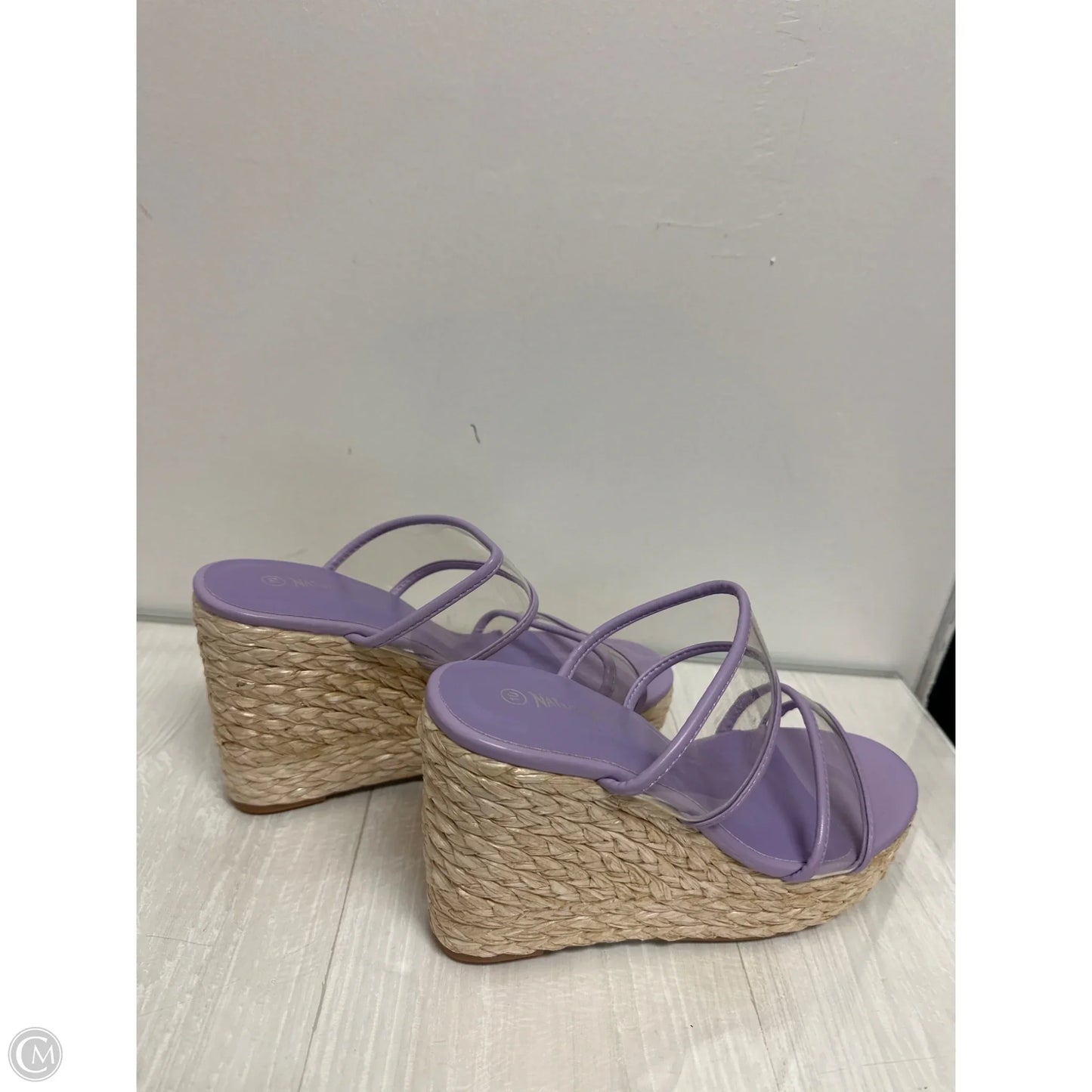 Sandals Heels Wedge By Nature Breeze In Purple, Size: 10
