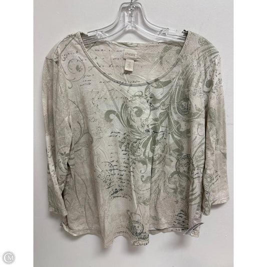 Top Long Sleeve By Chicos In Green, Size: M