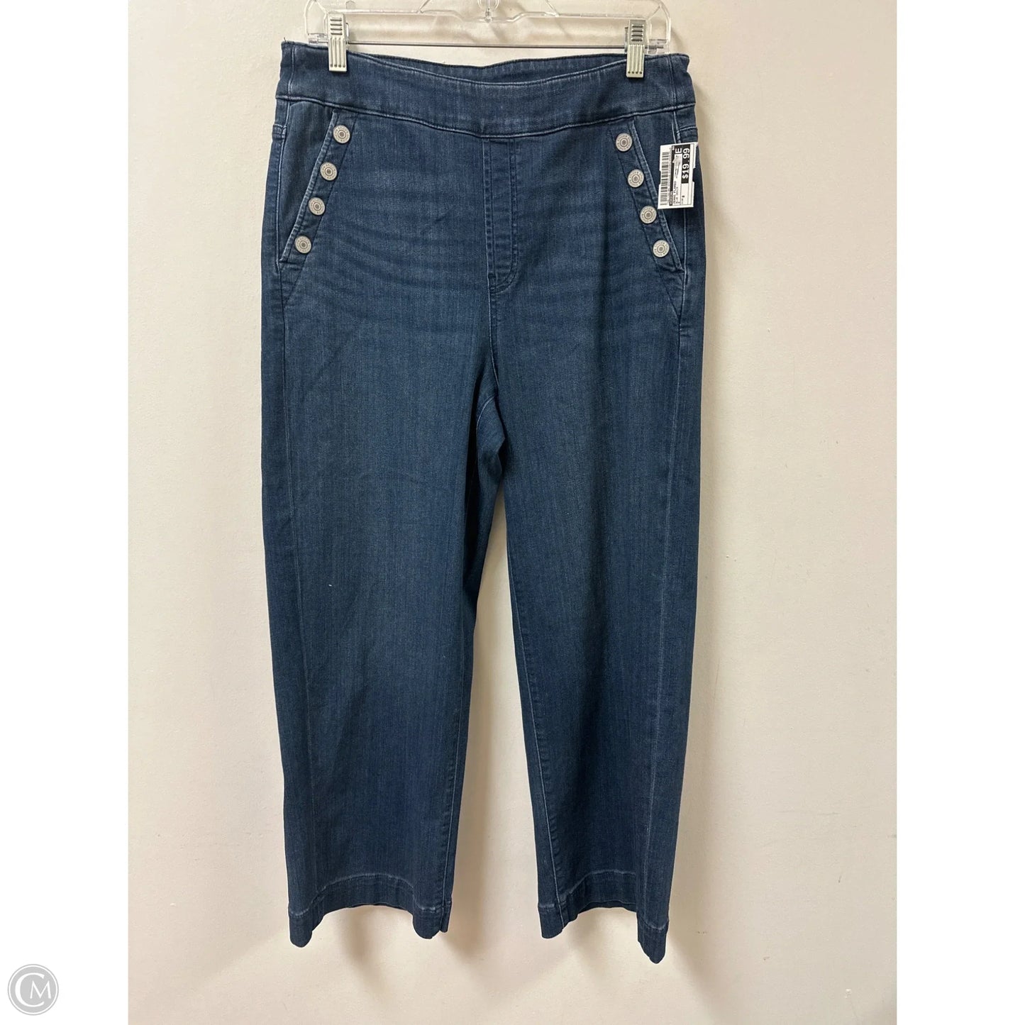 Jeans Flared By Chicos In Blue Denim, Size: 8