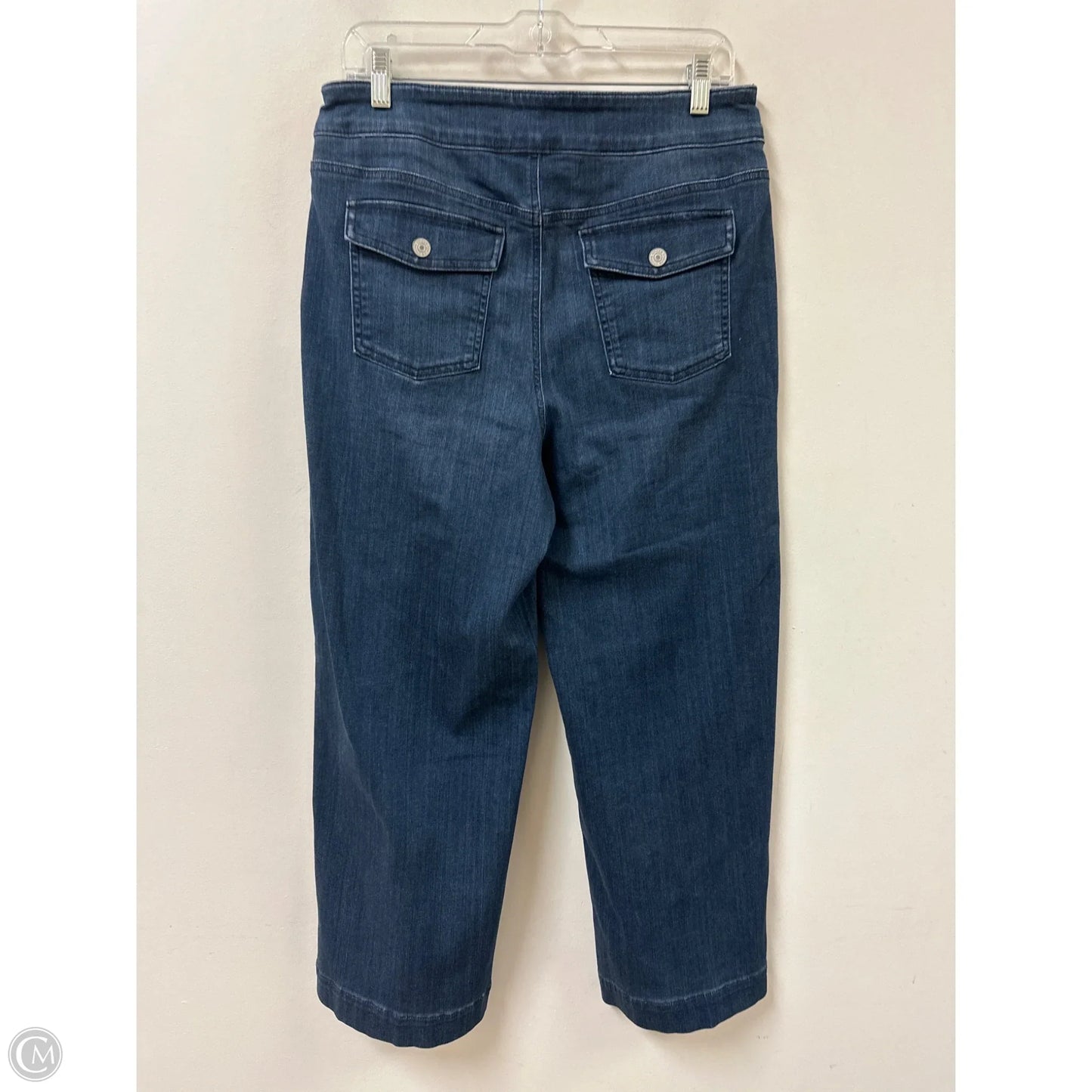 Jeans Flared By Chicos In Blue Denim, Size: 8