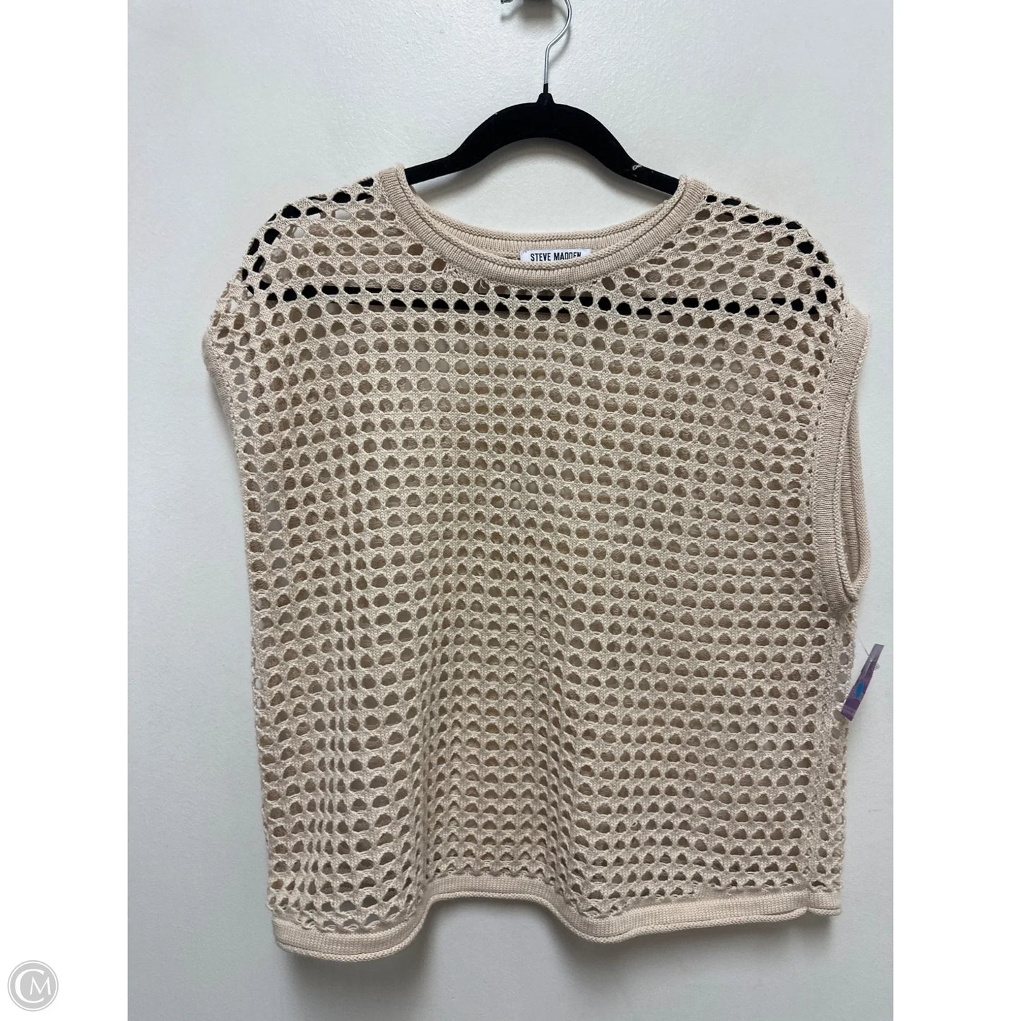 Sweater Short Sleeve By Steve Madden In Tan, Size: L