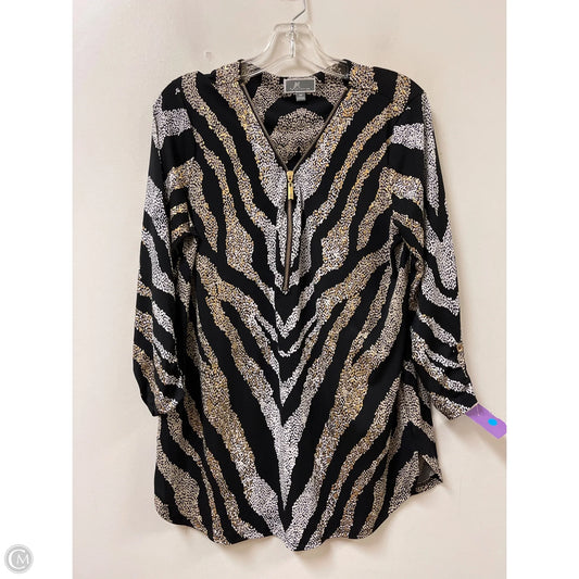 Top Long Sleeve By Jm Collections In Black & Cream, Size: M