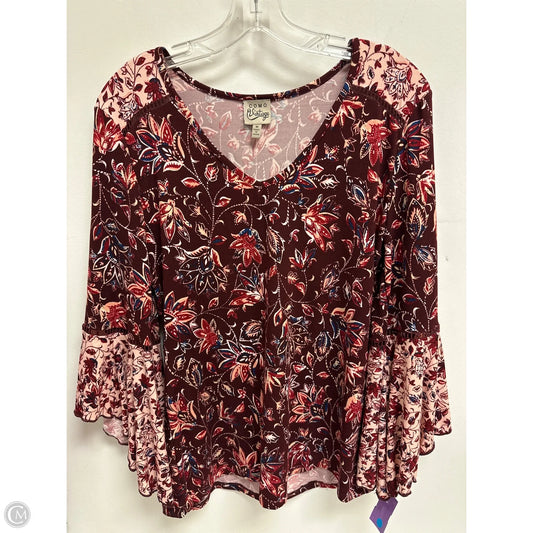 Top Long Sleeve By Como Vintage In Red, Size: M