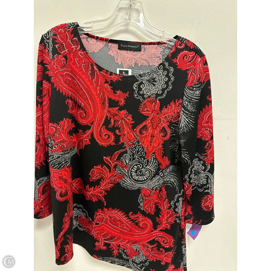 Top Long Sleeve By Travel Elements In Black & Red, Size: L