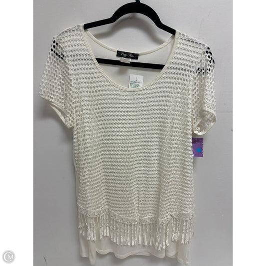 Top Short Sleeve By Clothes Mentor In White, Size: L
