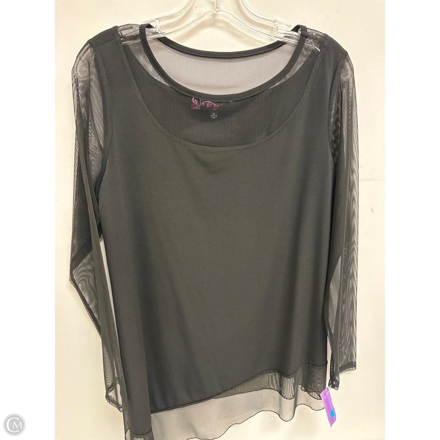 Top Long Sleeve By Peck And Peck In Black, Size: M
