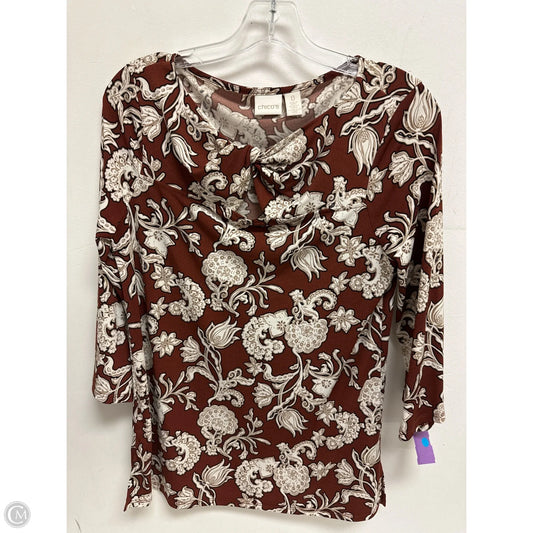 Top Long Sleeve By Chicos In Brown, Size: S