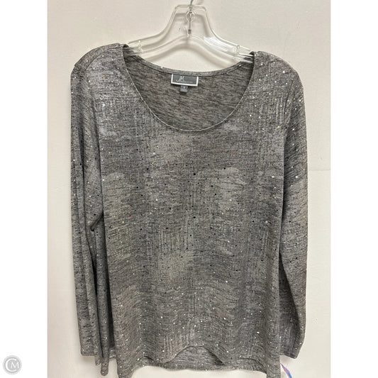Top Long Sleeve By Jm Collections In Silver, Size: S
