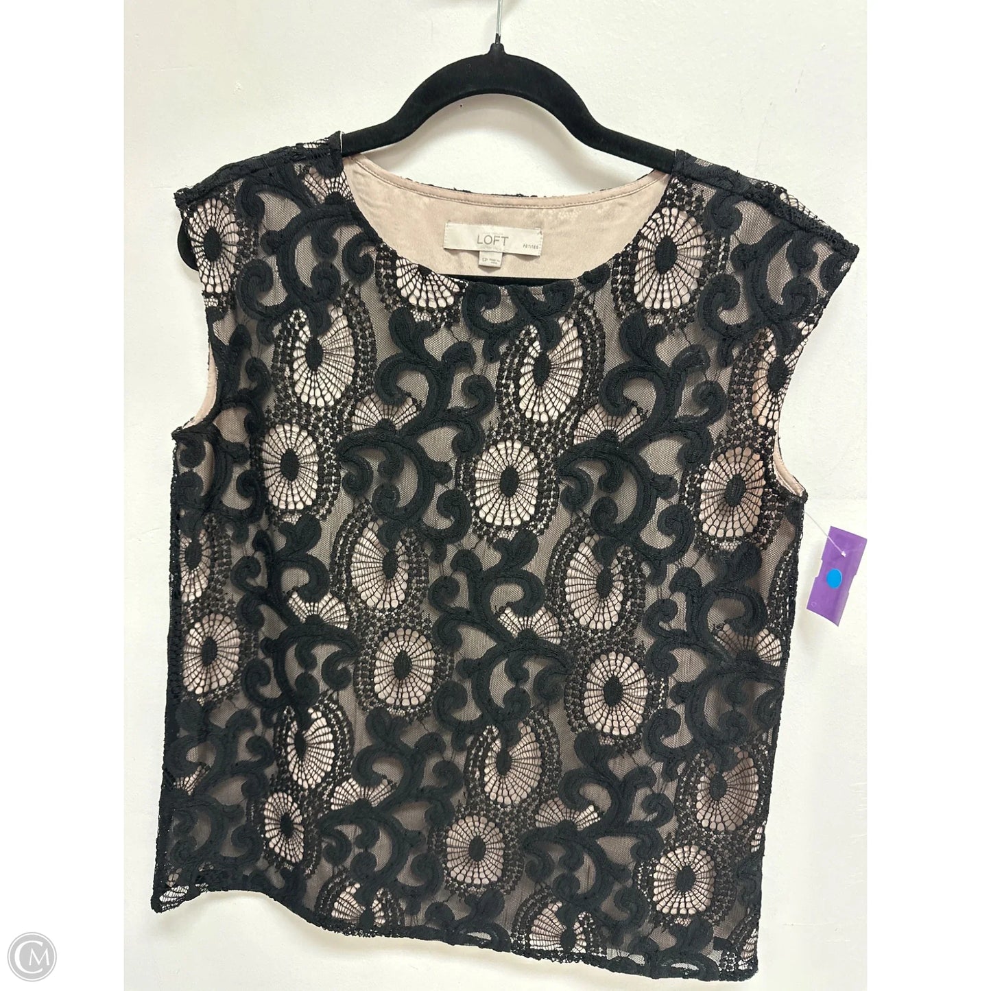 Top Short Sleeve By Loft In Black, Size: Sp