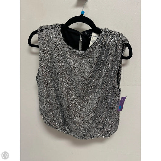 Top Sleeveless By Express In Silver, Size: Xs