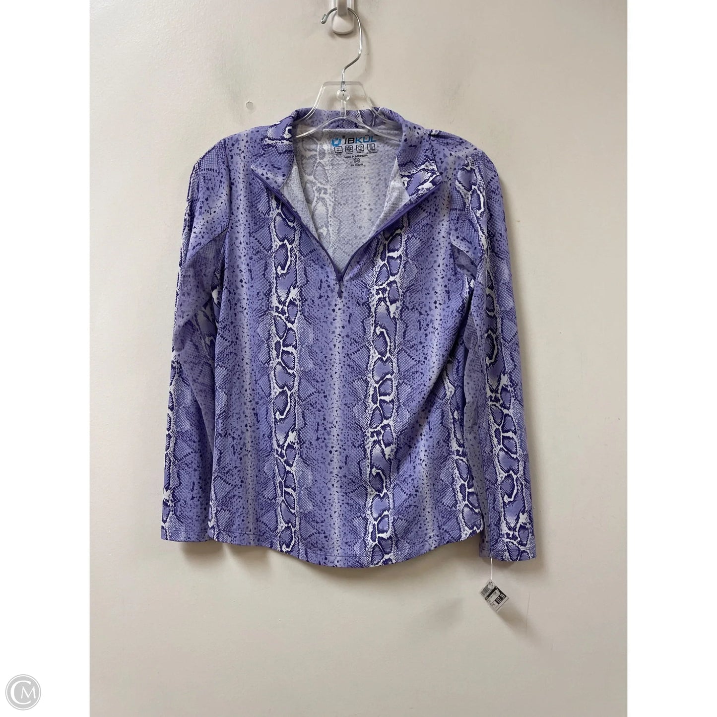 Athletic Top Long Sleeve Collar By Ibkul In Purple, Size: Xs