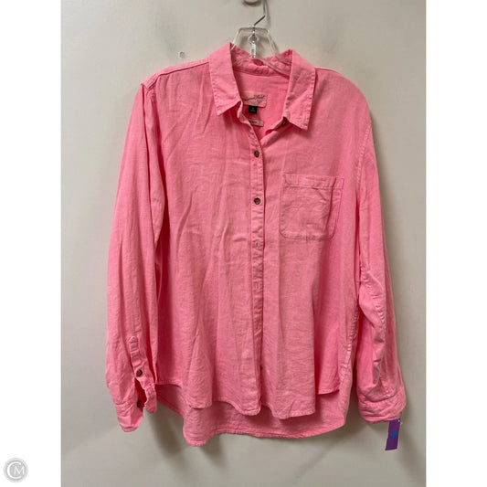 Blouse Long Sleeve By Universal Thread In Pink, Size: M