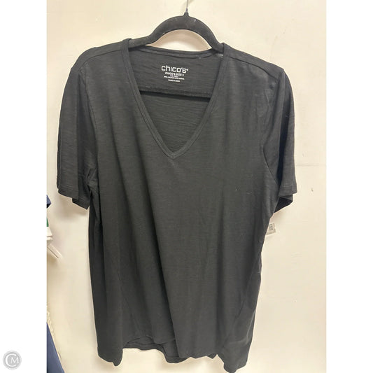 Top Short Sleeve By Chicos In Black, Size: L