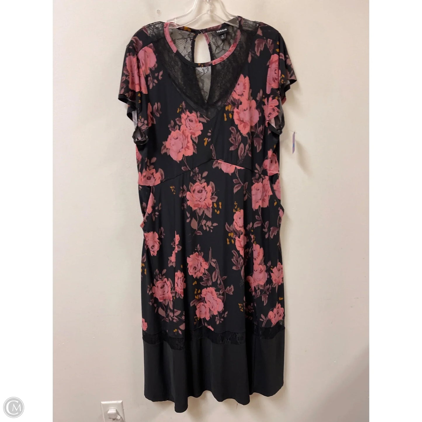Dress Casual Maxi By Torrid In Black & Pink, Size: 2x