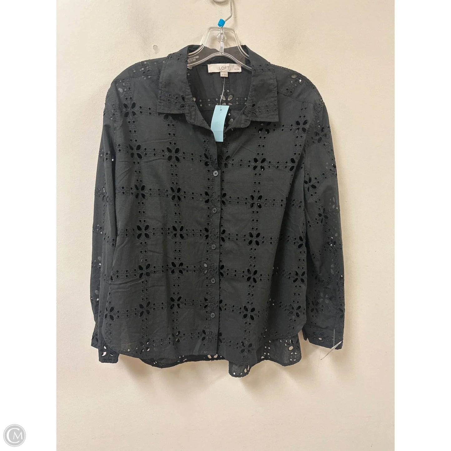 Top Long Sleeve By Loft In Black, Size: Lp