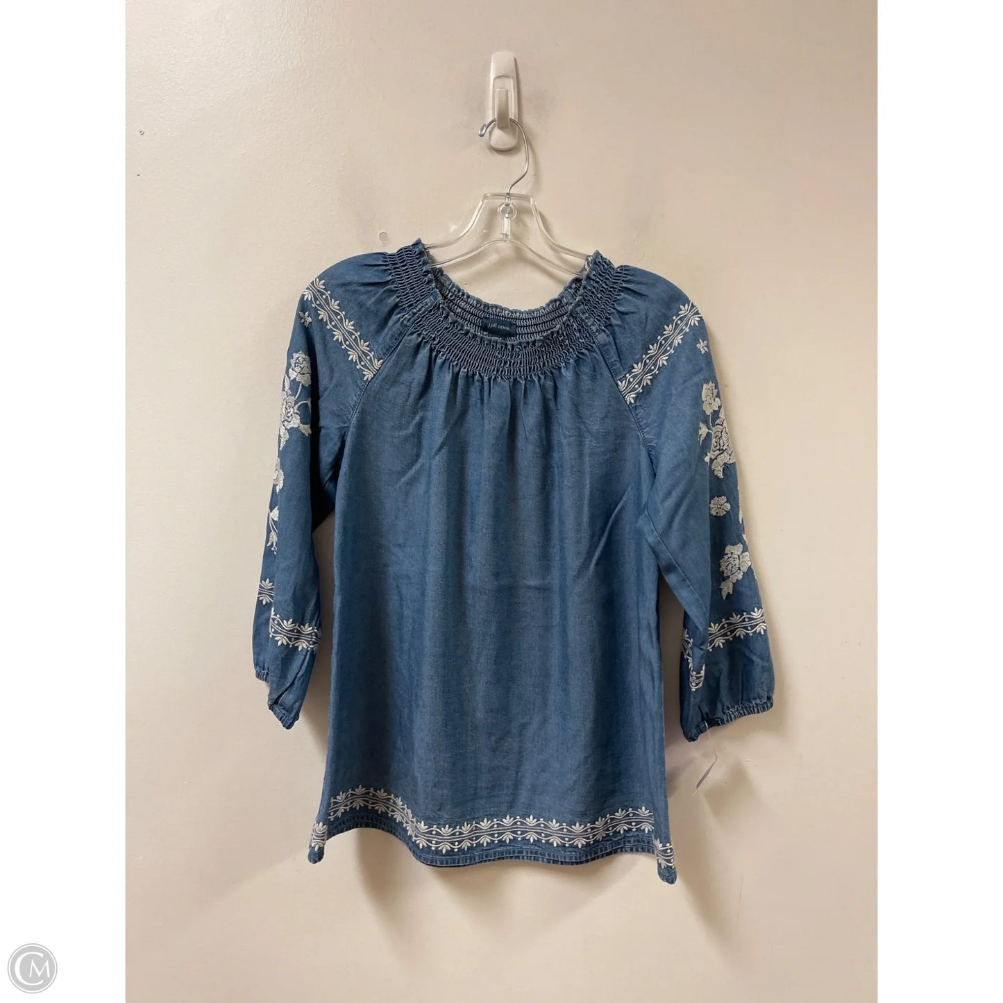 Top Long Sleeve By J. Jill In Blue Denim, Size: Xs