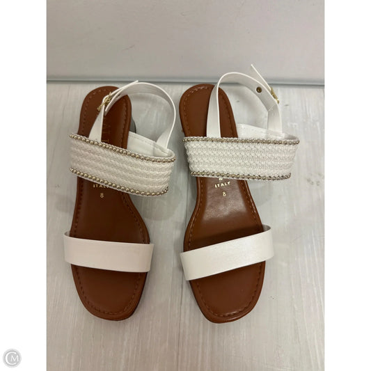 Sandals Heels Block By Italian Shoemakers In White, Size: 8