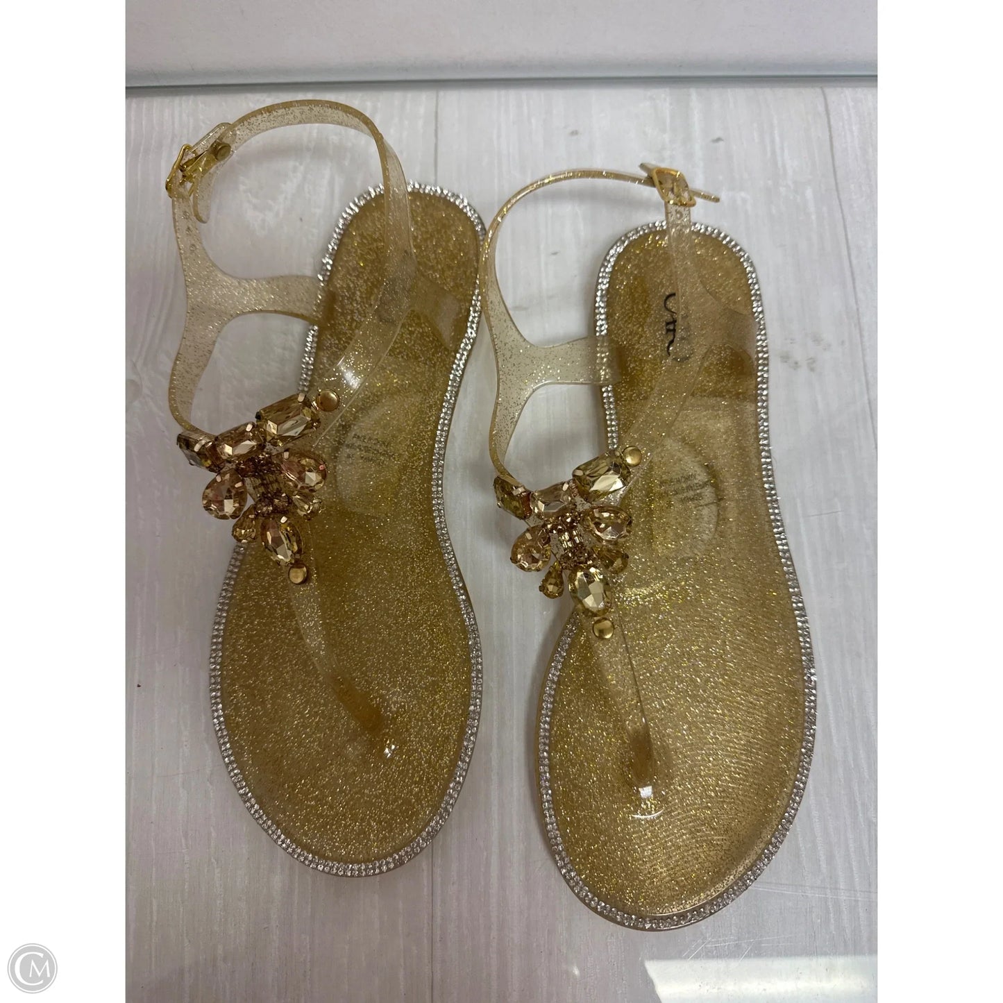Sandals Flats By Cato In Gold, Size: 9