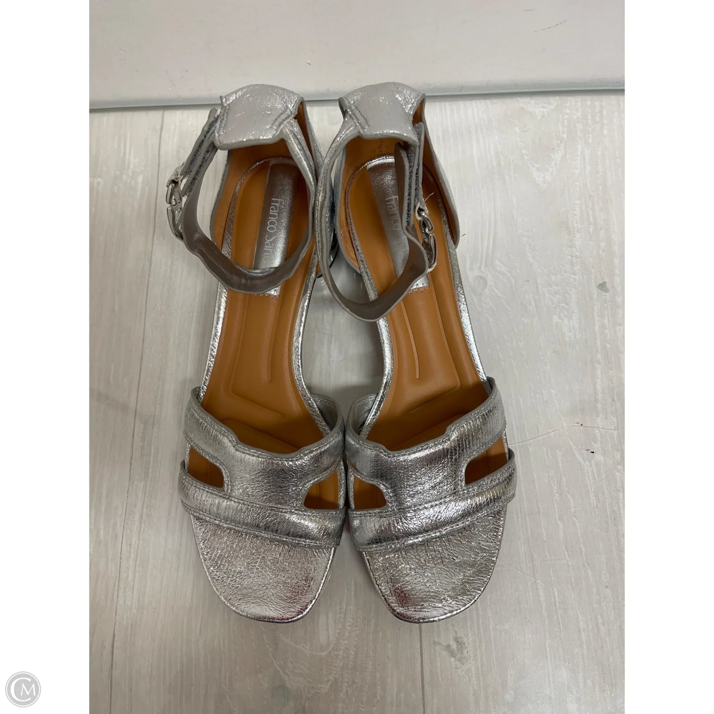 Shoes Heels Wedge By Franco Sarto In Silver, Size: 10