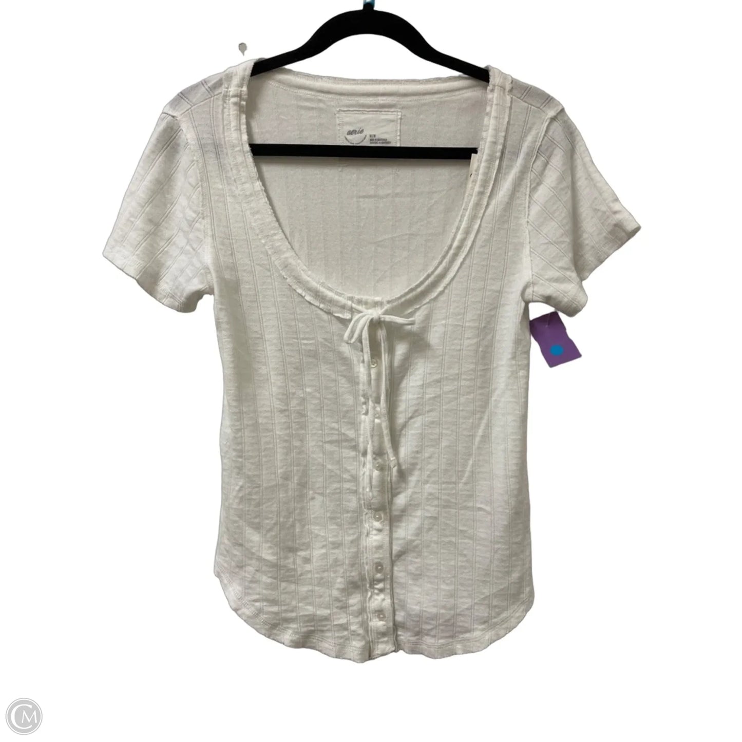 Top Short Sleeve By Aerie In White, Size: M