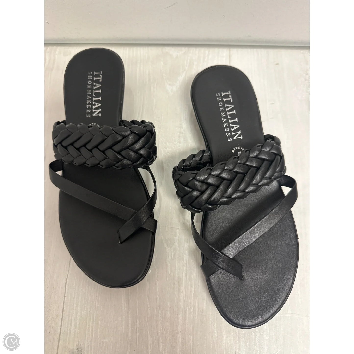Sandals Flats By Italian Shoemakers In Black, Size: 10