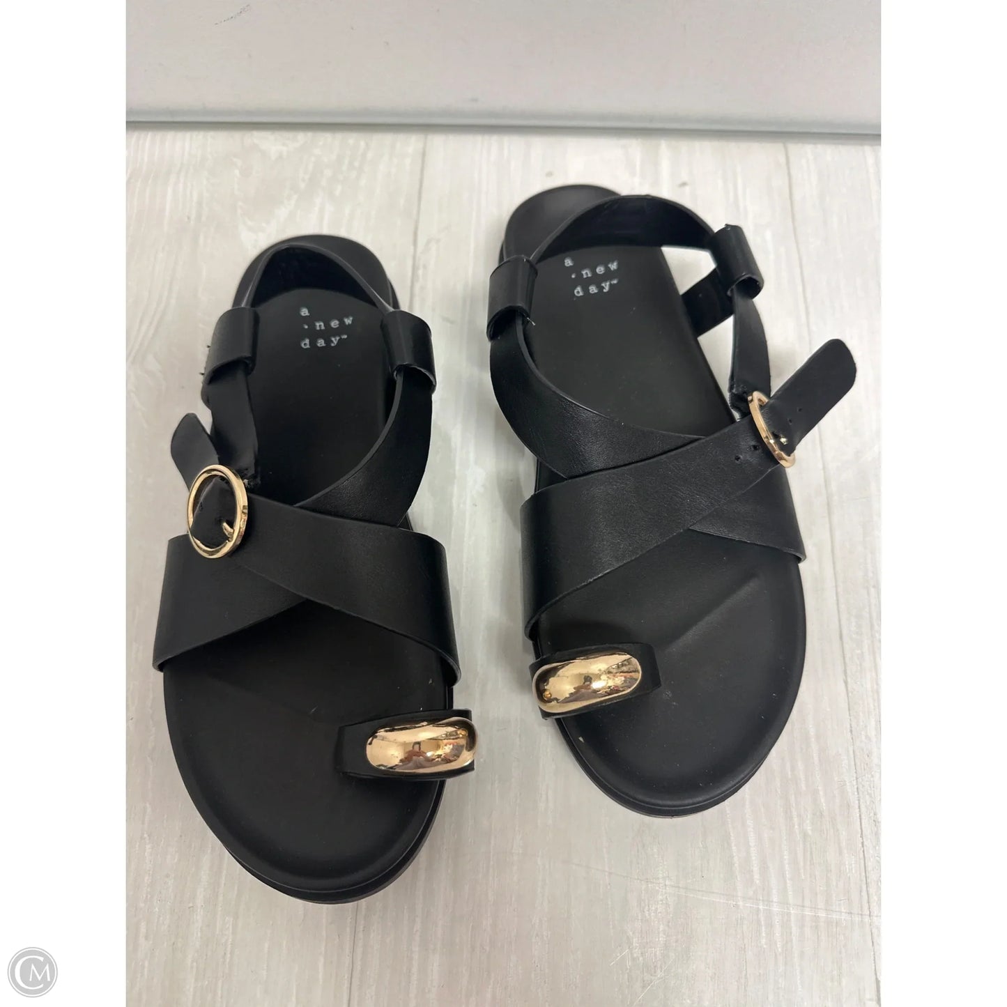 Sandals Flats By A New Day In Black, Size: 6