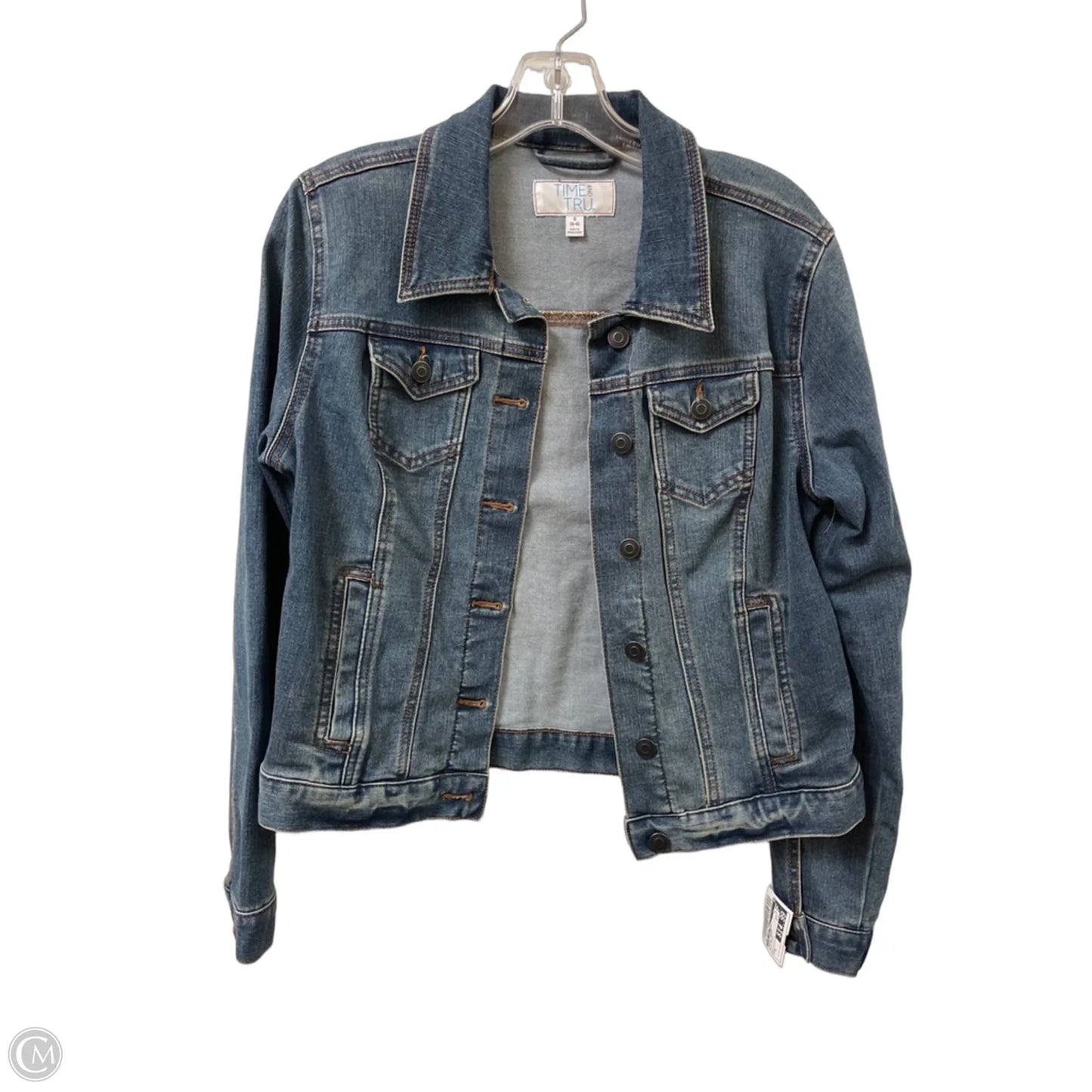 Jacket Denim By Time And Tru In Blue Denim, Size: S