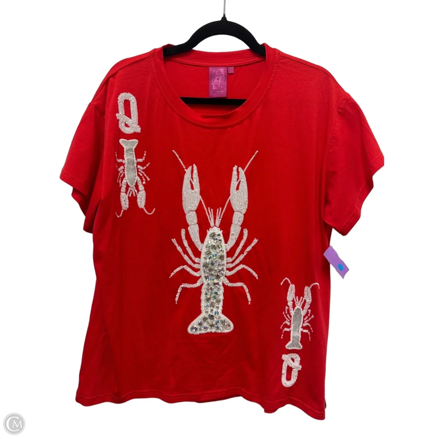 Top Short Sleeve By Cmc In Red, Size: L