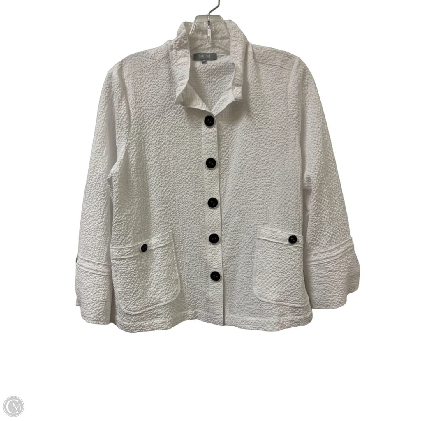 Blouse Long Sleeve By Habitat In White, Size: M