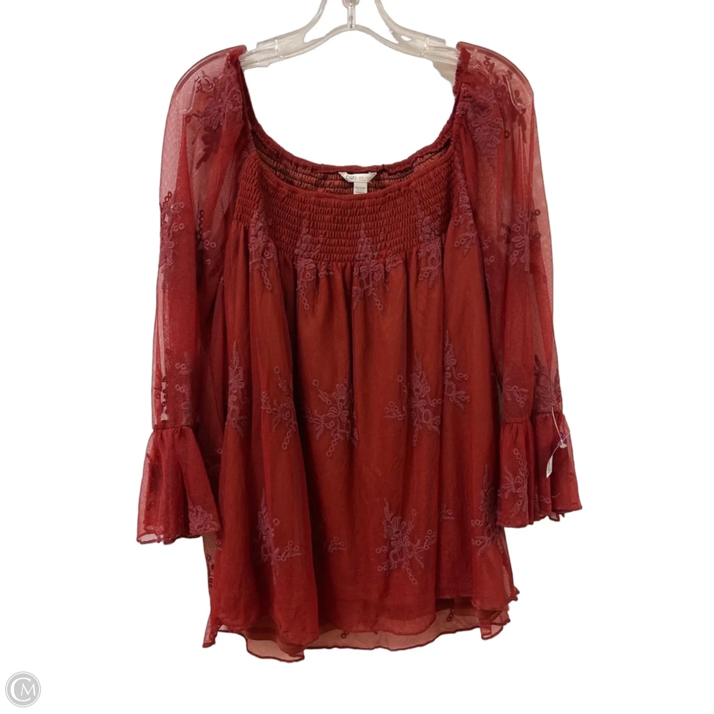 Top Long Sleeve By Cato In Red, Size: Xl