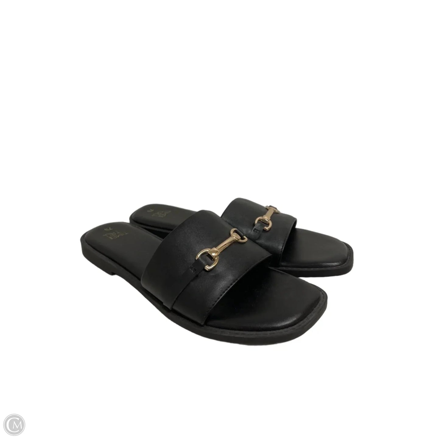 Sandals Flats By Time And Tru In Black, Size: 7.5