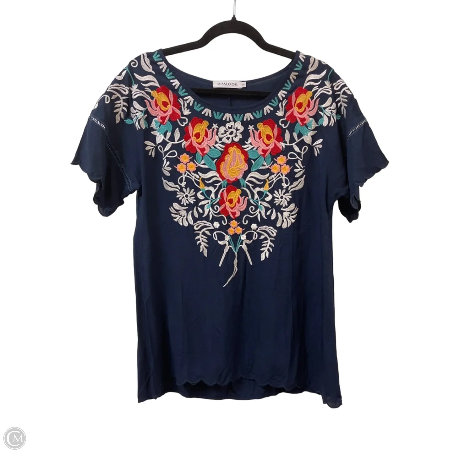 Top Short Sleeve By Misslook In Navy, Size: S