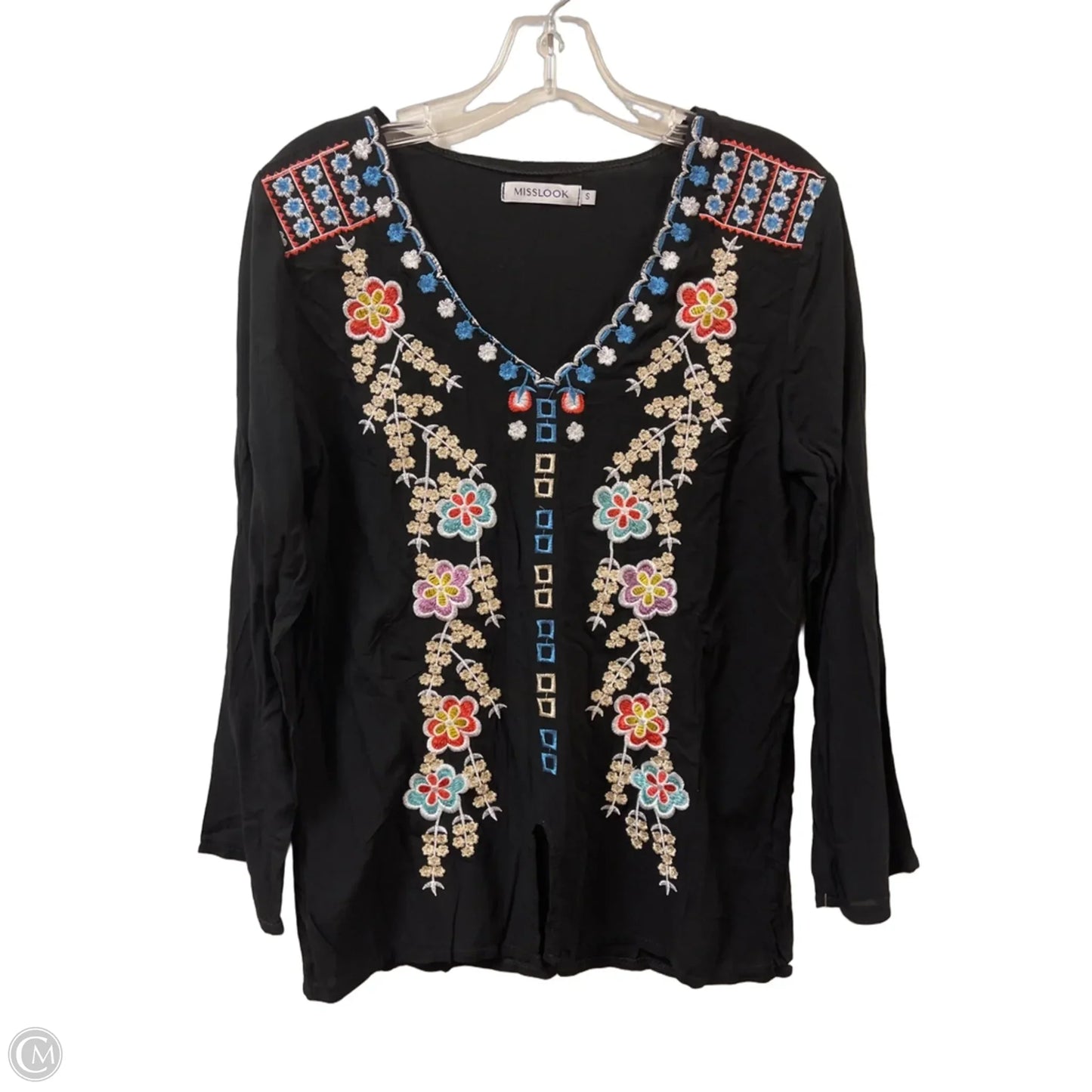 Top Long Sleeve By Misslook In Black, Size: S