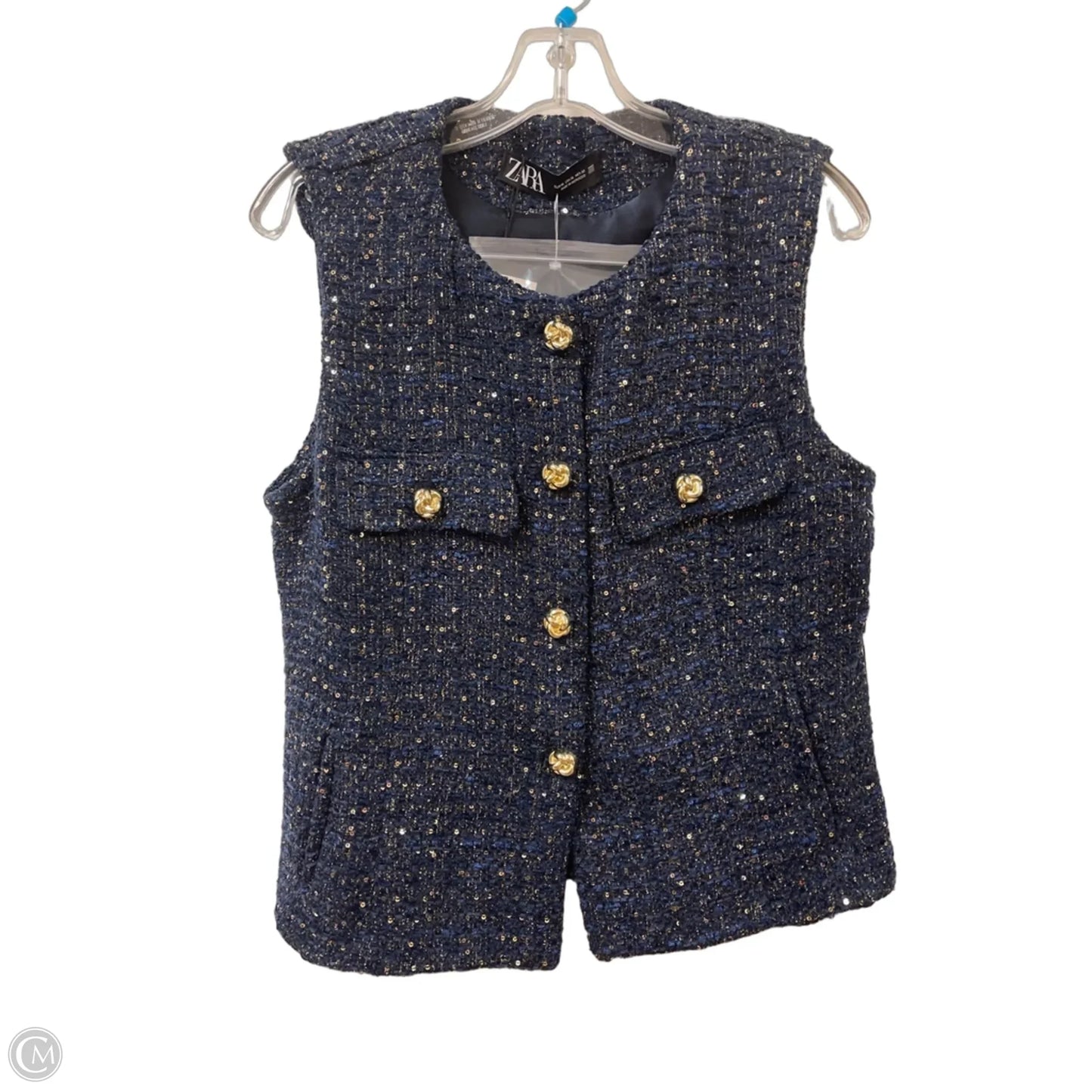 Vest Other By Zara In Navy, Size: Xl