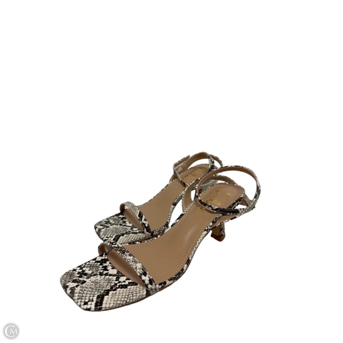 Sandals Heels Kitten By Lulus In Snakeskin Print, Size: 8