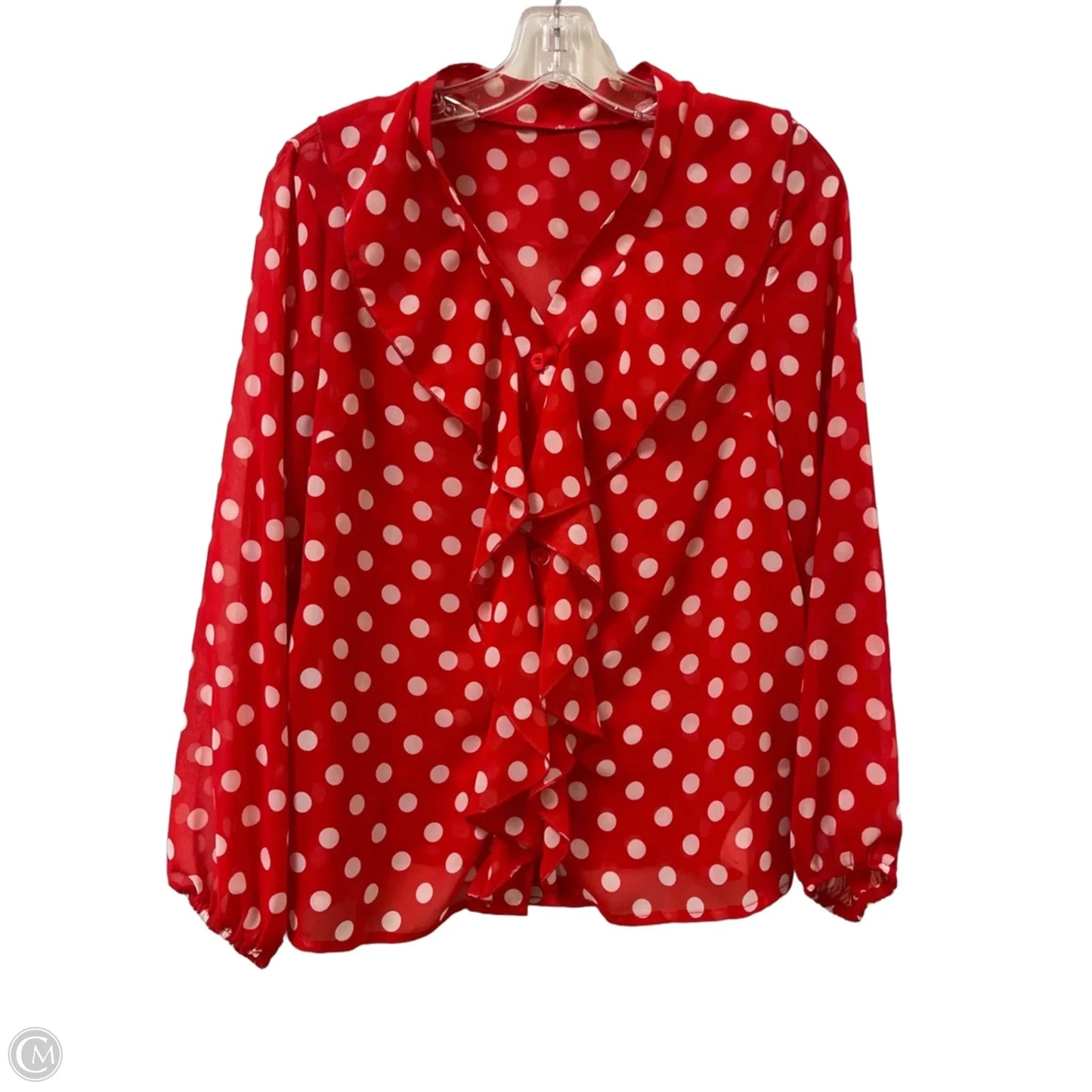 Blouse Long Sleeve By Clothes Mentor In Red, Size: S