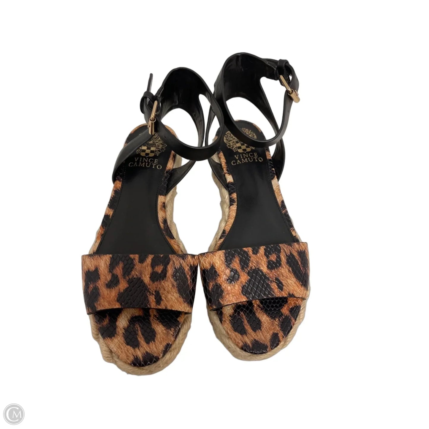 Sandals Heels Platform By Vince Camuto In Leopard Print, Size: 7