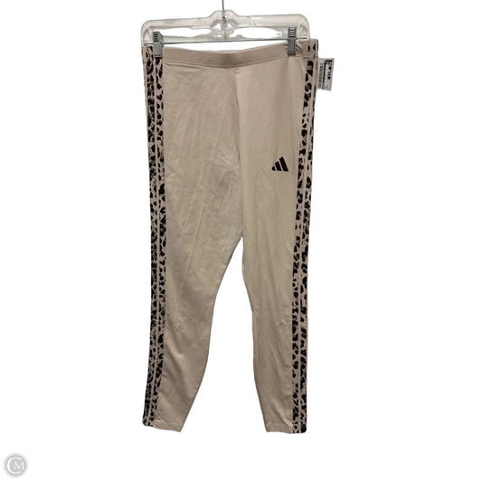 Athletic Leggings By Adidas In Tan, Size: L