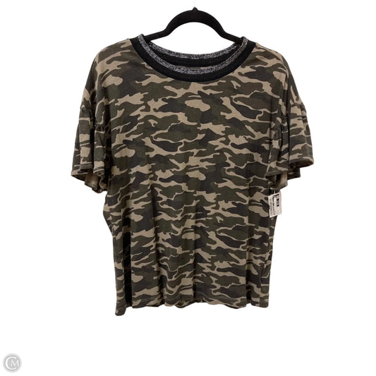 Top Short Sleeve By Nicole Miller In Camouflage Print, Size: M
