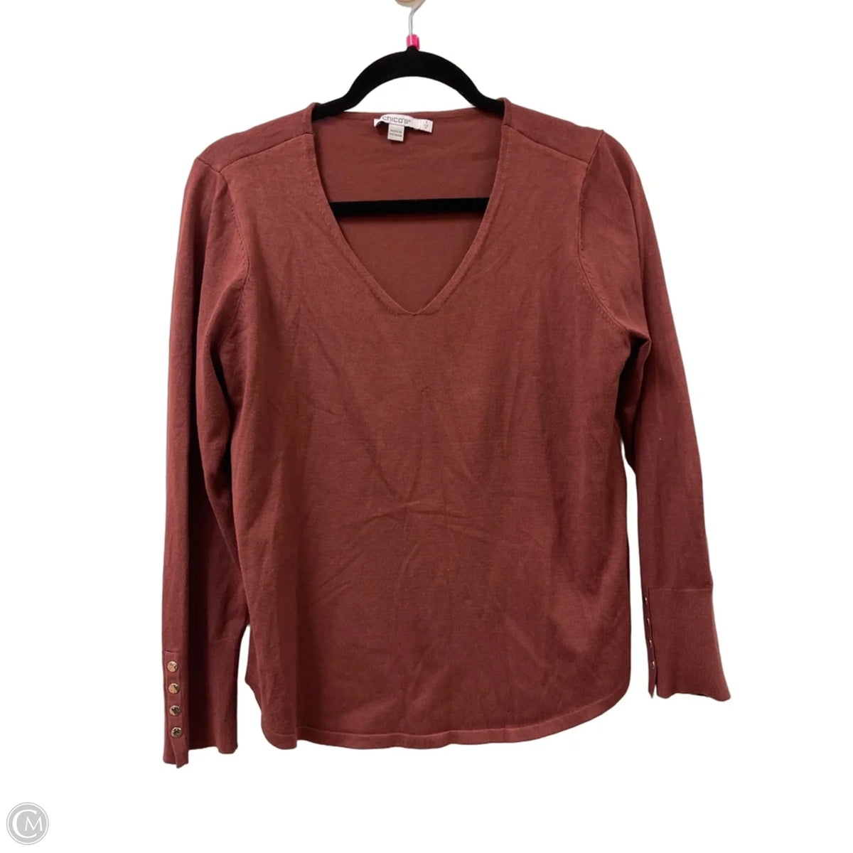 Sweater By Chicos In Brown, Size: M