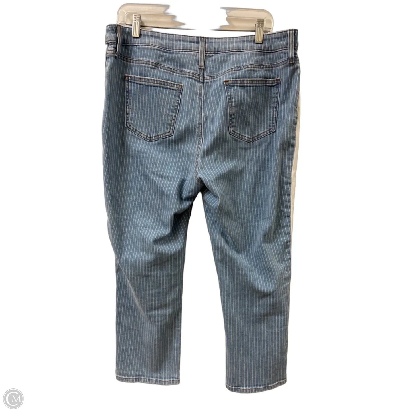 Jeans Cropped By Chicos In Striped Pattern, Size: 10
