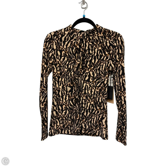 Top Long Sleeve By Halogen In Black & Cream, Size: S