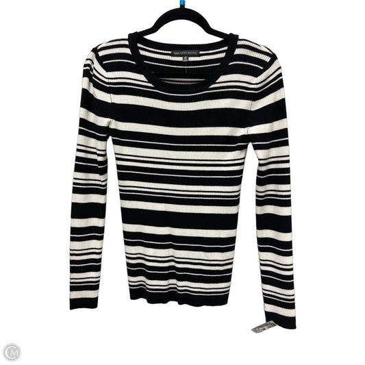 Top Long Sleeve By Saks Fifth Avenue In Black & White, Size: S