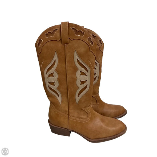 Boots Knee Heels By Madden Nyc In Tan, Size: 7