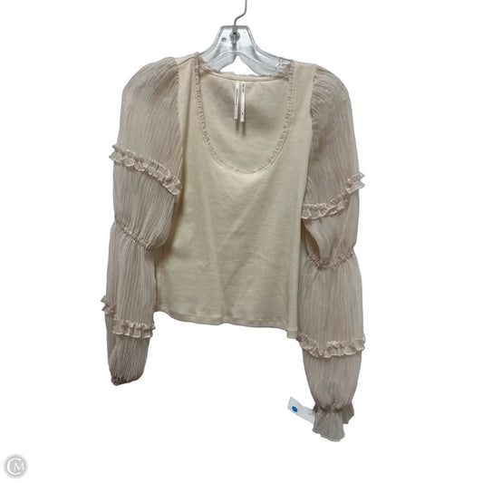 Top Long Sleeve By Anthropologie In Cream, Size: Xs